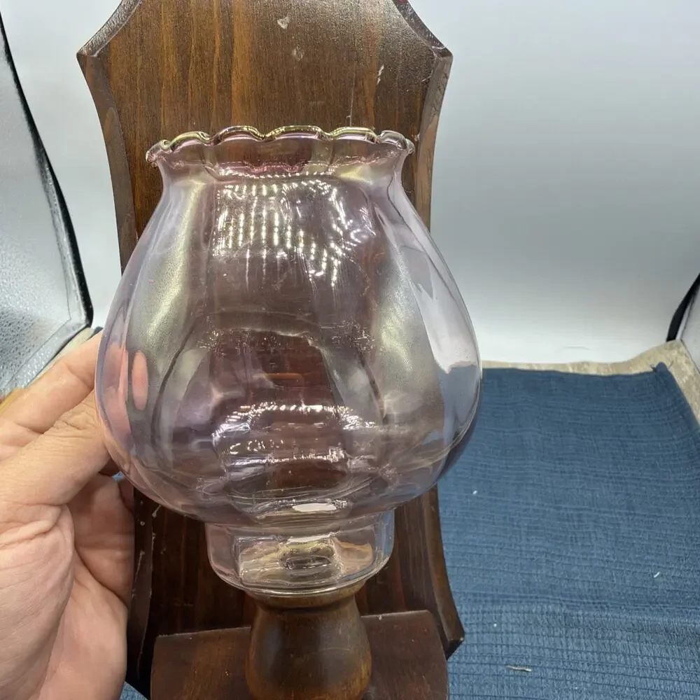 Vtg Harvest Gold Tulip Sconces Wood